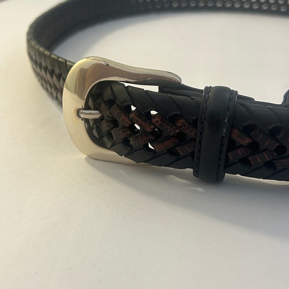 Accessories - Brighton Black and Brown Woven Leather Belt